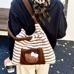 Hello Kitty Plush Striped Tote Bag