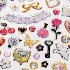 3D Sparkling Crystal Planner Stickers β Cat #1