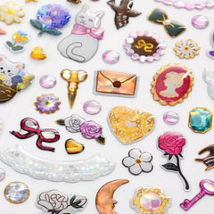 3D Sparkling Crystal Planner Stickers β Bunny