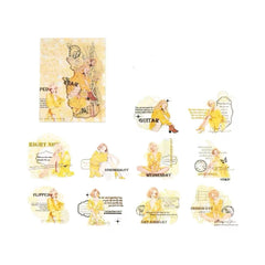 Morning Twilight PET Waterproof Stickers 10pcs – Graceful Jingle Tangerine