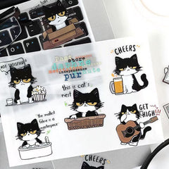 Cow Cat PET Waterproof Stickers 20pcs – Cat Star