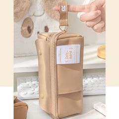 Rosyposy Prism Series PU Leather Large Capacity Pencil Case – Latte