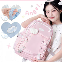 RosyPosy WingWing Series Backpack with Keychain โ Pink