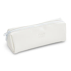 Planwith Soft Leather Wide-Open Pencil Case โ White