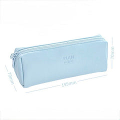 Planwith Soft Leather Wide-Open Pencil Case โ Blue