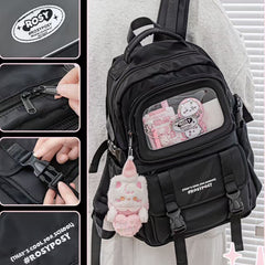 Rosyposy Display Window Series Backpack with Mini Bag Keychain – Black