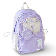 RosyPosy Stars Series Backpack with Mini Bag Keychain โ Purple