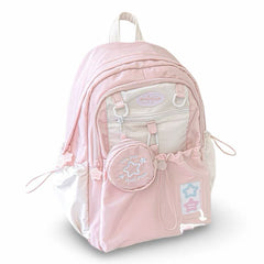 RosyPosy Stars Series Backpack with Mini Bag Keychain โ Pink
