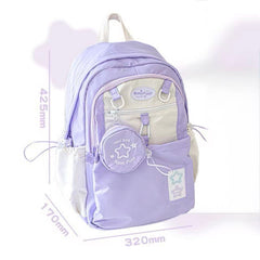 RosyPosy Stars Series Backpack with Mini Bag Keychain โ Purple