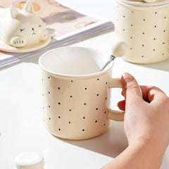 Sleeping Bunny Ceramic Mug With Lid & Spoon Assorted