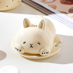 Sleeping Bunny Ceramic Mug With Lid & Spoon Assorted