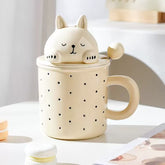 Sleeping Bunny Ceramic Mug With Lid & Spoon Assorted