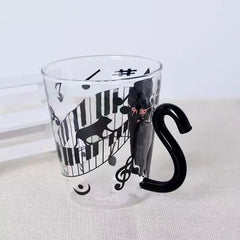 Musical Cat Glass Mug 300ml