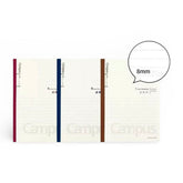 KOKUYO Campus Study Series A5 8mm 21 Dotted Lines Notebook 40/60 Sheets Assorted