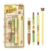 Lopet Food Diary Gel Pen Set 0.5mm – Black Ink (4 Pack)