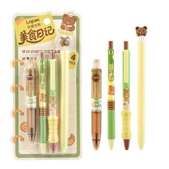 Lopet Food Diary Gel Pen Set 0.5mm – Black Ink (4 Pack)