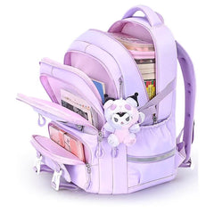 Sanrio Ergonomic School Backpack with Plush Keychain 30 × 14 × 45cm – Kuromi