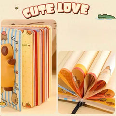 Capybara PU Puff B6 Notebook Gift Set – 192 Sheets with Blind Box Pen & Squishy Toy
