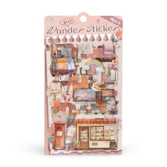 Travel Journal PVC Waterproof Sticker Set 4 Sheets