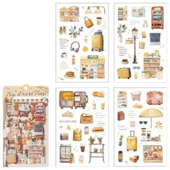 Travel Journal PVC Waterproof Sticker Set 4 Sheets