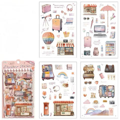 Travel Journal PVC Waterproof Sticker Set 4 Sheets
