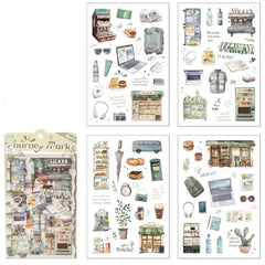 Travel Journal PVC Waterproof Sticker Set 4 Sheets