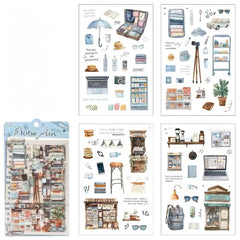 Travel Journal PVC Waterproof Sticker Set 4 Sheets