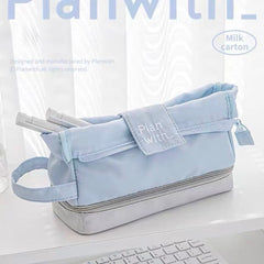 Planwith Milk Carton Multi-Function Pencil Case – Blue