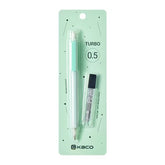 TURBO Macaron Mechanical Pencil HB 0.5mm with 12 Leads Set – Green