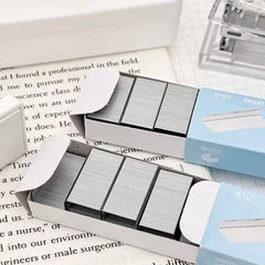 Transparent Mini Stapler with 830 Staples Set – White