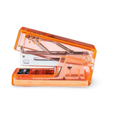 Transparent Mini Stapler with 830 Staples Set – Orange