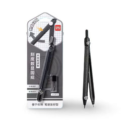Deli Precision Compass with Radius Scale Set – Black