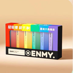 ENMY Hexagonal Rainbow Erasers 6pcs Set