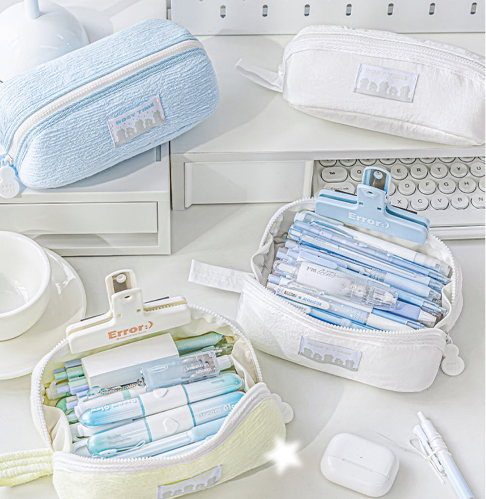 Stationery - Rosyposy Large-Capacity Ultra-Soft Pencil Case-Blue - Goodie Goodie