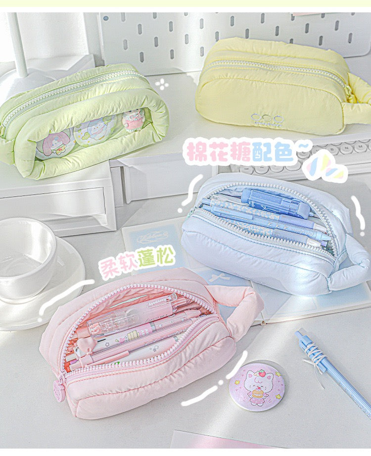 Stationery - Rosyposy Pastel Cotton Candy Pencil Case-Yellow - Goodie Goodie