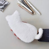 Nakabayashi Cat Plush Pen Case – White