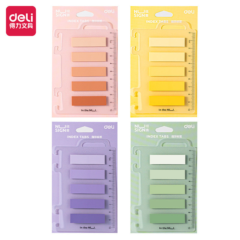 Stationery - Nusign Index Tabs - 100 Sheets 12×44mm Assorted - Goodie Goodie