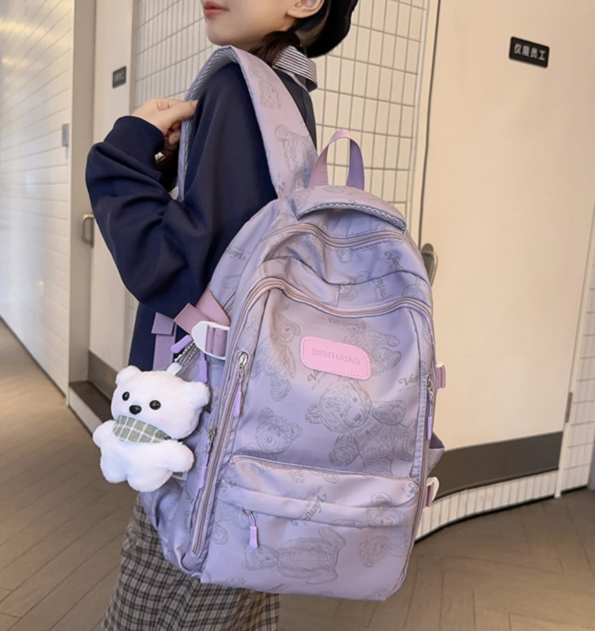 Bear Backpack-Purple