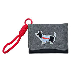 Dachshund Appliqué Wallet-Black