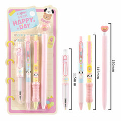 Lopet Happy Day Gel Pen Set 0.5mm – Black Ink (4 Pack)