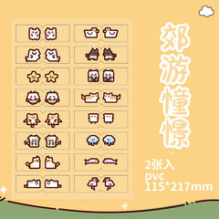 Stationery - Cartoon Index Stickers -2 Sheets - Goodie Goodie