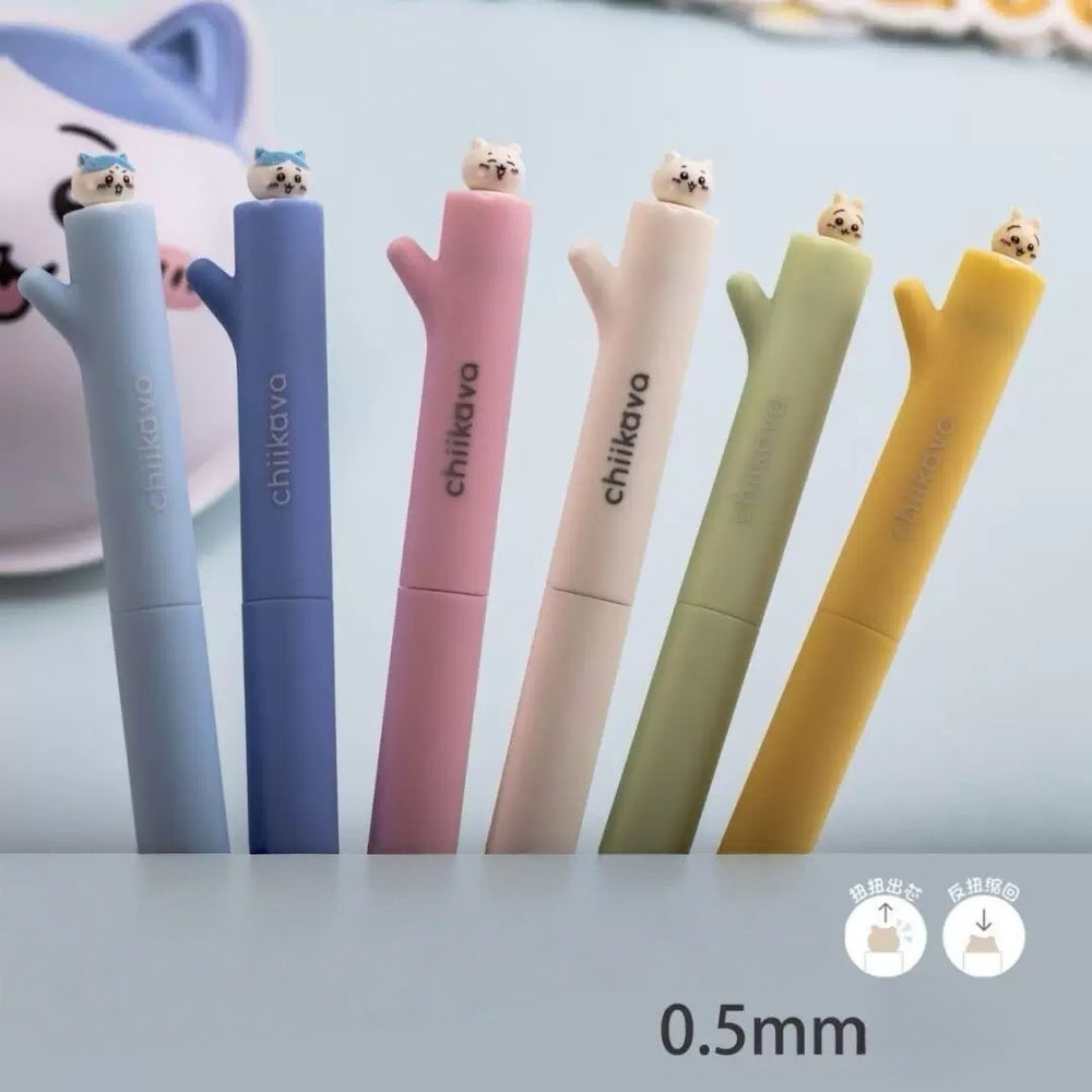 Stationery - Chiikawa Twist Gel Pen 0.5mm Black Ink  Assorted - Goodie Goodie