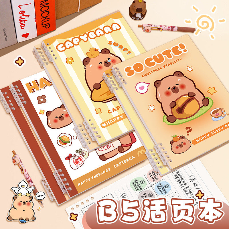 Stationery - Capybara B5 Loose-Leaf Notebook-50 Sheets Assorted - Goodie Goodie