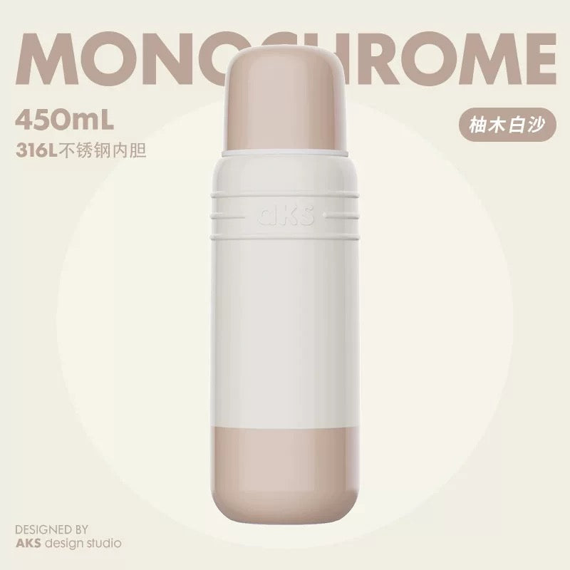 Aks Monochrome Stainless Steel Bottle 450ml pink