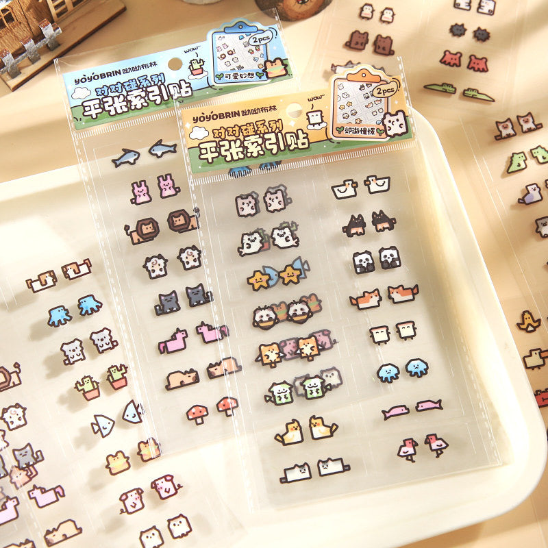 Stationery - Cartoon Index Stickers -2 Sheets - Goodie Goodie