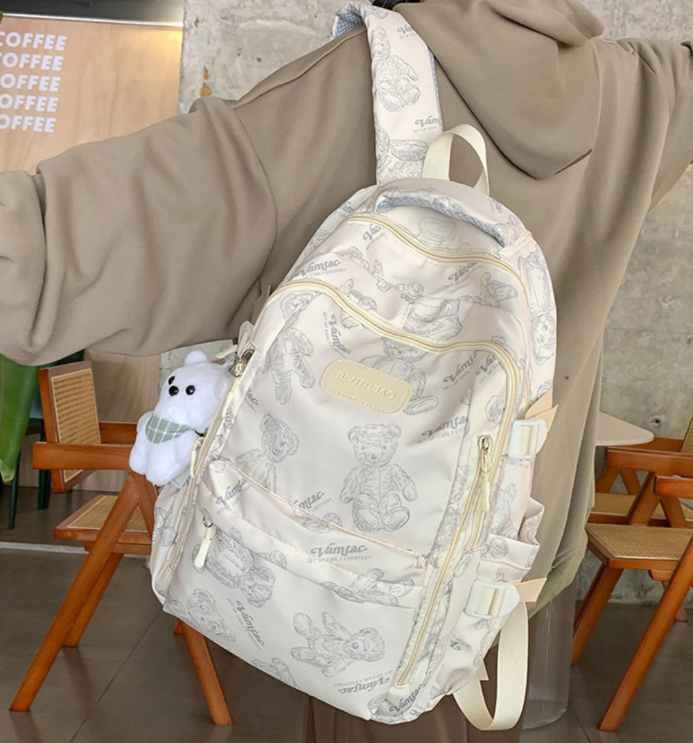 Bags & Storage - Bear Backpack-White - Goodie Goodie