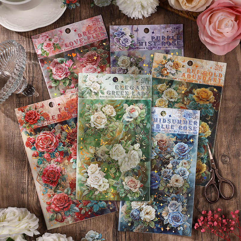 Rose Gold Foil PET Stickers 4 pieces-Ele Gant