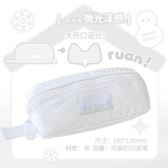 Rosyposy Large-Capacity Ultra-Soft Pencil Case-White