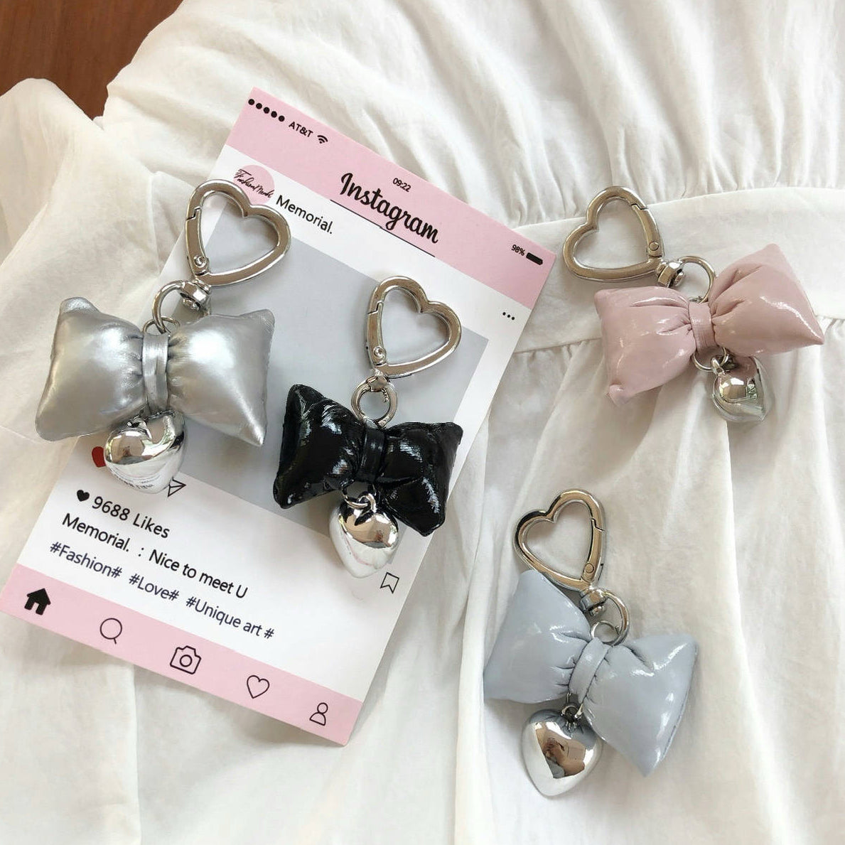 Bow Keyring-Pink