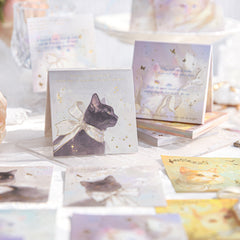 Mr. Paper Cat-Themed Gold Foil Sticky Notes – 60 Sheets